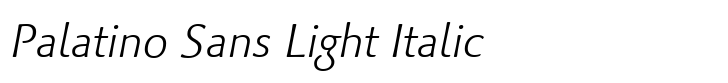 Palatino Sans Com Light Italic